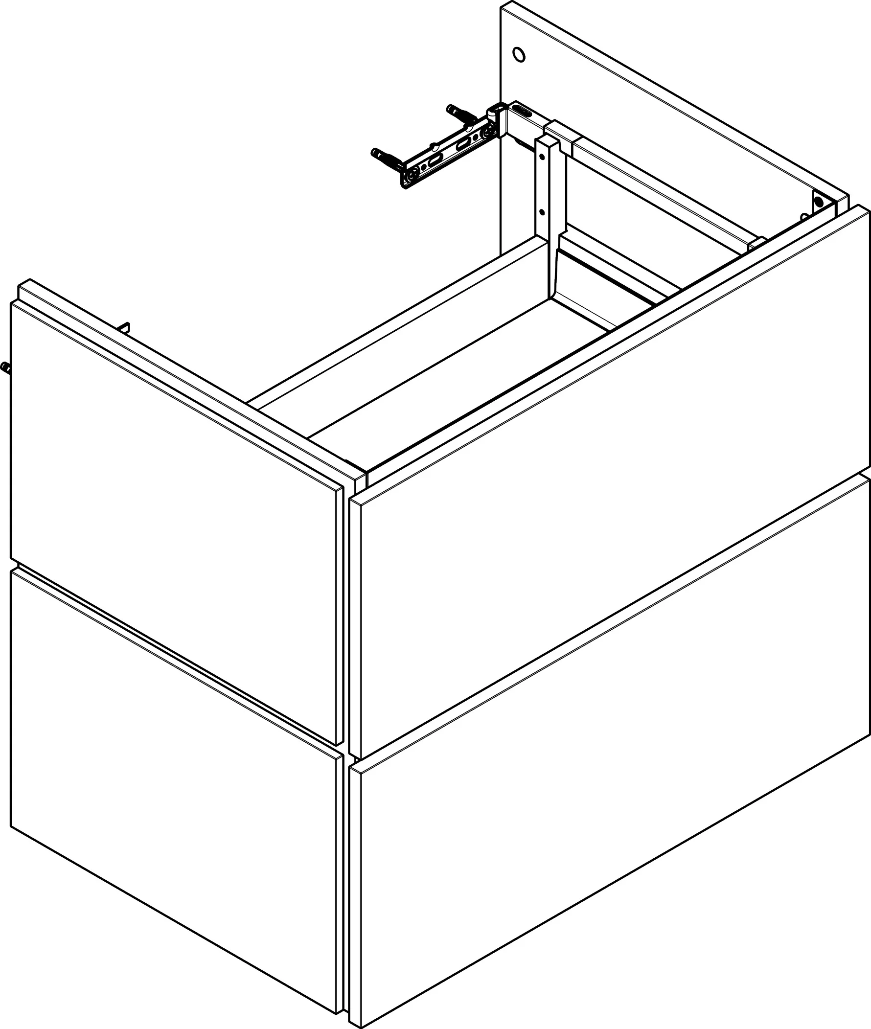 Hansgrohe Xilesa E Waschtischunterschrank, 680x470 mm, 2 Schubkästen, Eiche Kaschmir, wandmontiert