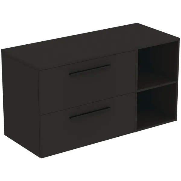 Möbel-Set 120cm i.life B 2 Auszüge 2 offene Fächer Griff Schwarz Weiß matt Möbel-Set 120cm i.life B 2 Auszüge 2 offene Fächer Griff Schwarz Weiß matt