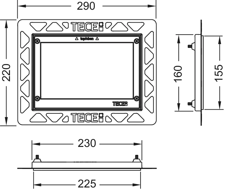 -WC-Einbaurahmen für flächenbündige Montage, vergoldet -WC-Einbaurahmen für flächenbündige Montage, vergoldet