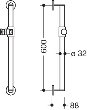 Brausehalterstange „System 900“ in Anthrazitgrau