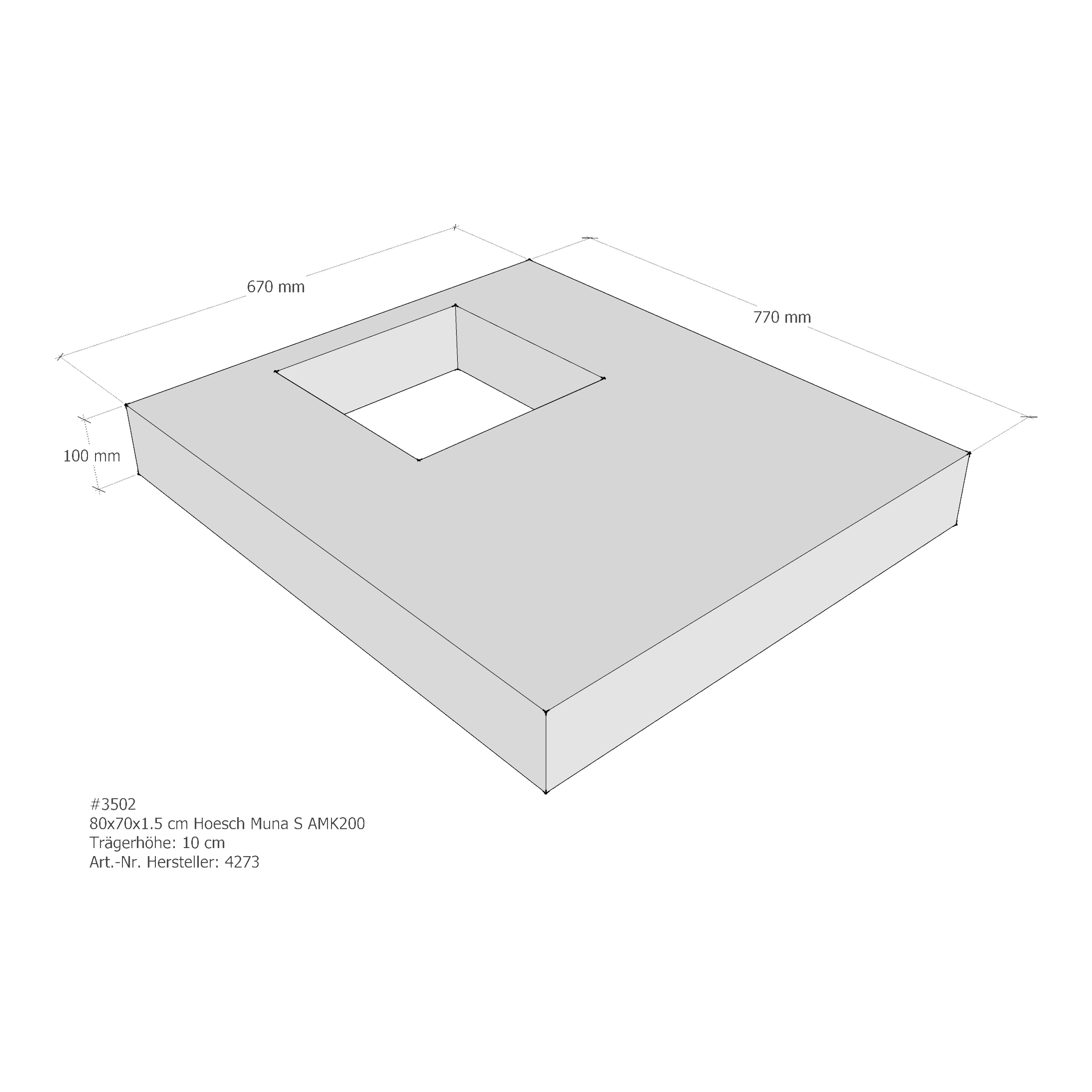 Duschwannenträger für Hoesch Muna S 80 × 70 × 1,5 cm Duschwannenträger für Hoesch Muna S 80 × 70 × 1,5 cm