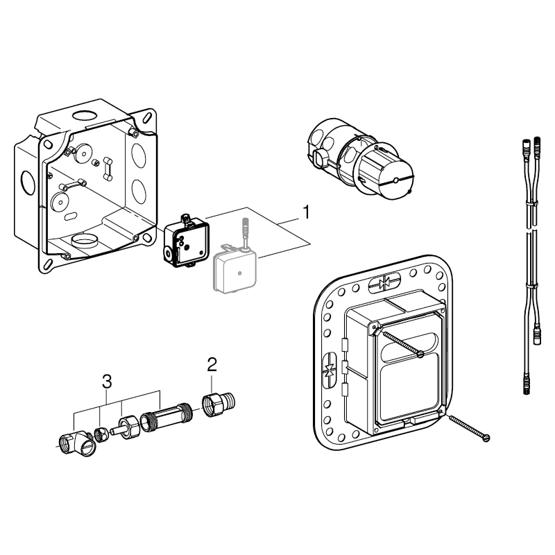 Unterputz-Einbaukasten 36264_1, Wandeinbau, passend zu IR-Fertigmontagesets