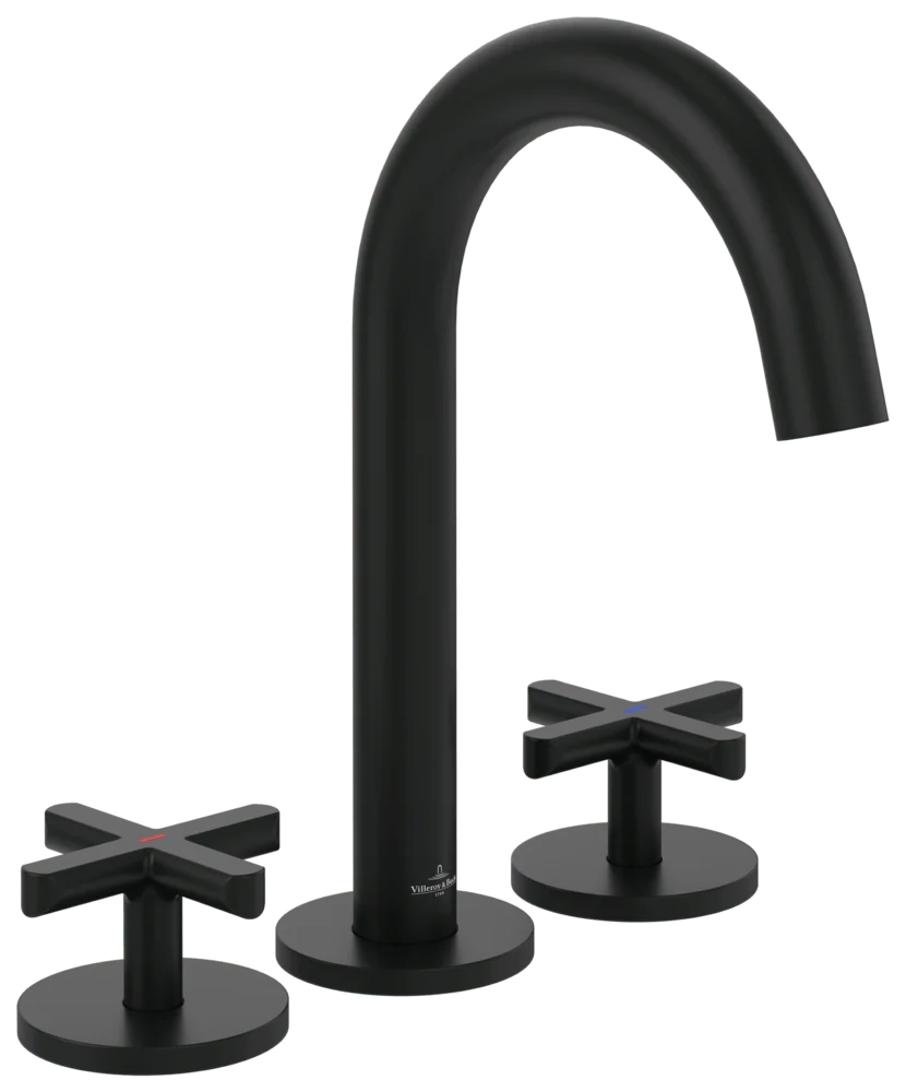 Villeroy & Boch Dreiloch-Waschtischarmatur Loop & Friends, 60x177x225mm, Matt Black Villeroy & Boch Dreiloch-Waschtischarmatur Loop & Friends, 60x177x225mm, Matt Black
