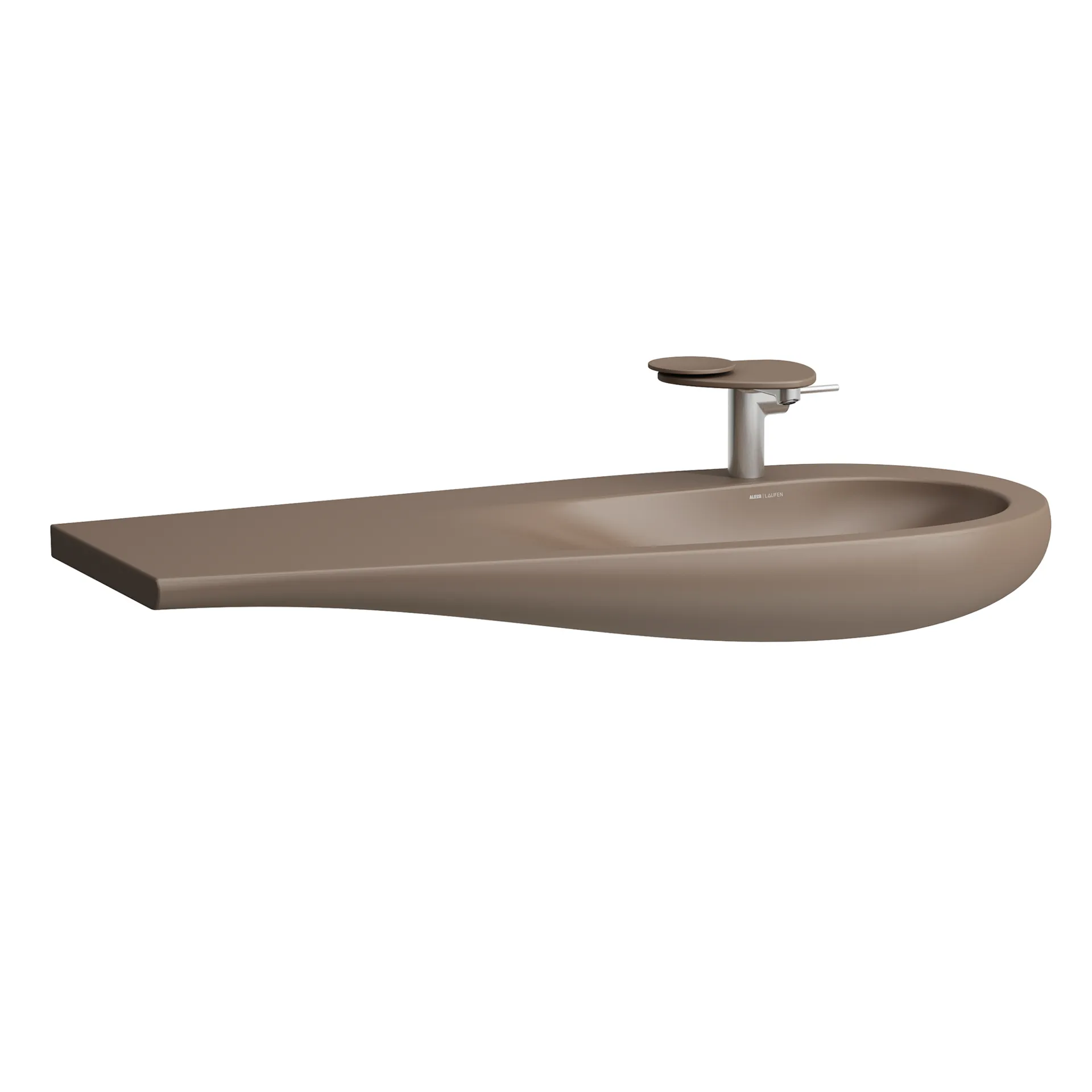 Waschbecken „Ilbagnoalessi“, Hahnlochposition mittig in Kaffee (matt) Waschbecken „Ilbagnoalessi“, Hahnlochposition mittig in Kaffee (matt)