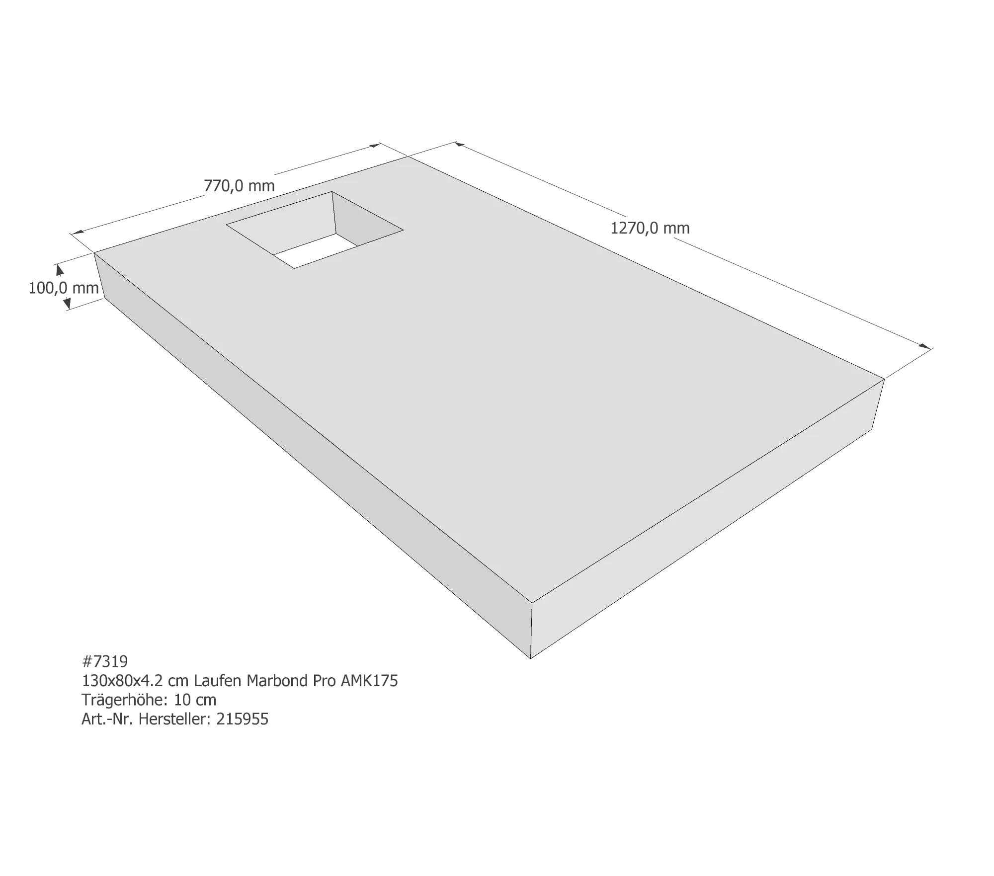 Duschwannenträger passend für Laufen Marbond_Pro 130 × 80 × 4,2 cm Duschwannenträger passend für Laufen Marbond_Pro 130 × 80 × 4,2 cm
