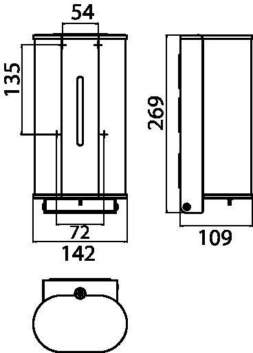 emco Seifenspender „system 2“, Befestigung verdeckt 14,2 × 27 cm in chrom