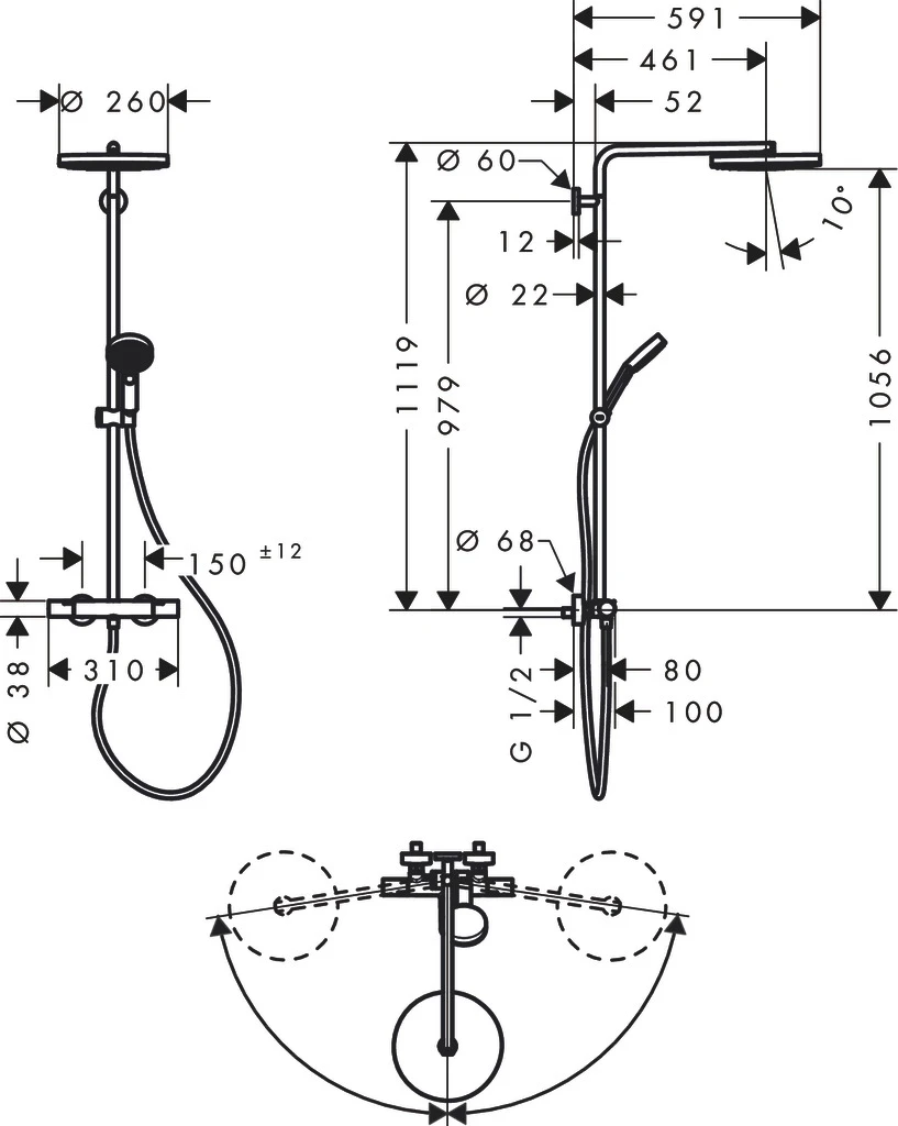 Hansgrohe Duschsystem „Pulsify S Puro“