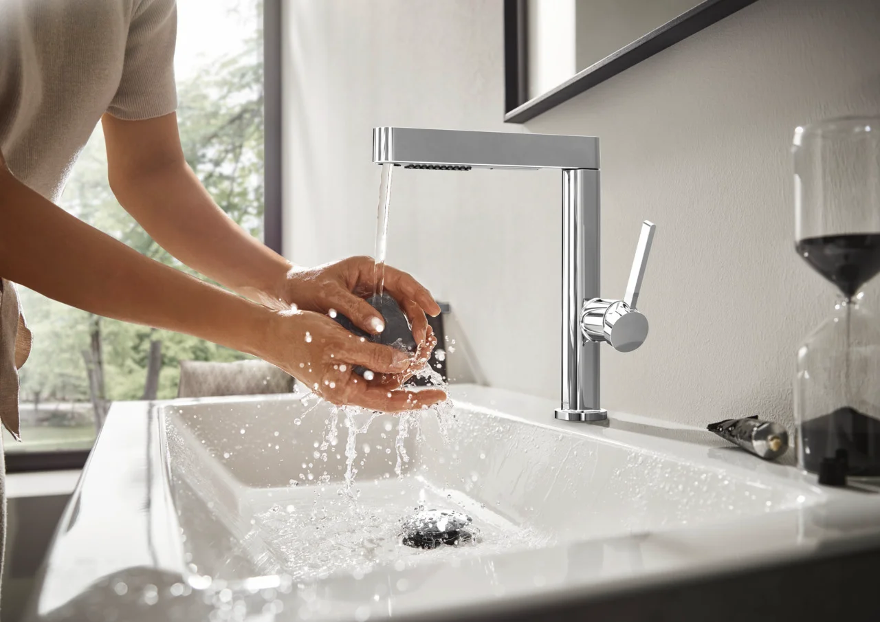 Hansgrohe Finoris Einhebel-Waschtischmischer 230 mit Ausziehbrause 2jet Chrom, Ausladung 191 mm, Auslaufhöhe 229 mm, Hebelgriff, Laminarstrahl und PowderRain, max. Durchflussmenge 5 l/min bei 3 bar