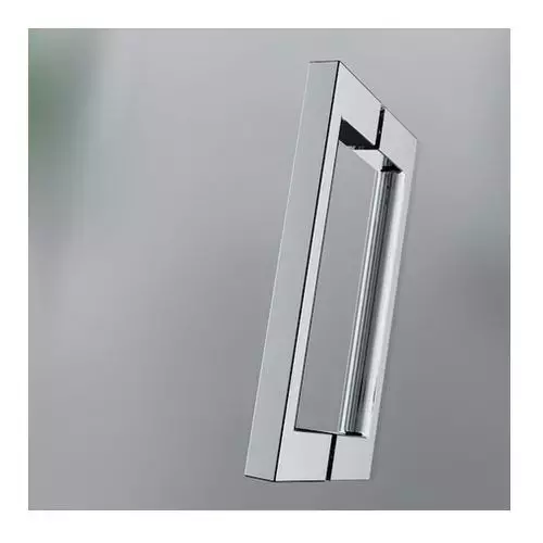 HSK teilgerahmt Drehtür, pendelbar an Nebenteil „Aperto“ Drehtür mit Festfeld für Seitenteil Glas Klar hell, Profile Chromoptik (Alu Hochglanz poliert), B: 1000 mm H: 2000 mm