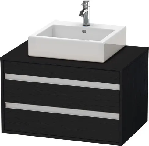 Duravit Waschtischunterschrank wandhängend „Ketho“ 80 × 49,6 × 55 cm Eiche Schwarz Duravit Waschtischunterschrank wandhängend „Ketho“ 80 × 49,6 × 55 cm Eiche Schwarz