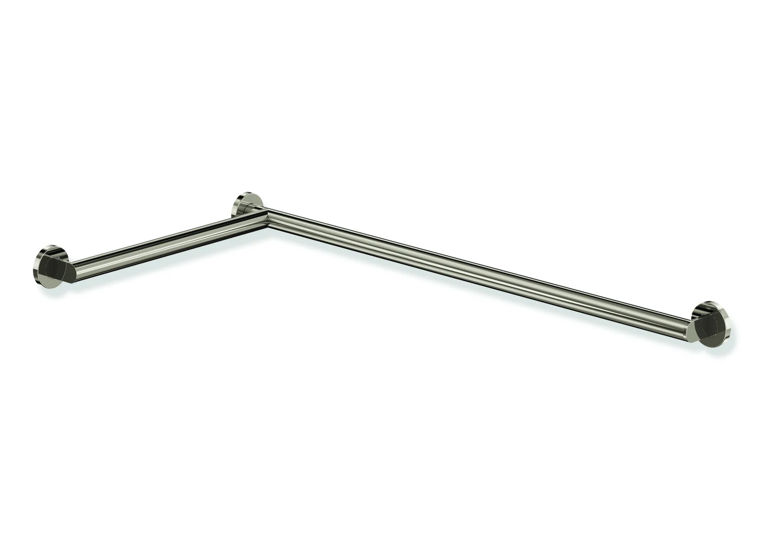 HEWI Dusch- und Wannenhandlauf System 900, PVD nickelglänzend, 32 mm Durchmesser, Längen 947 x 495 mm, links