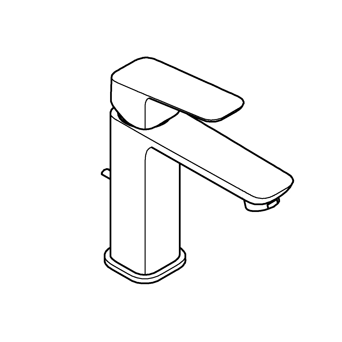 Einhand-Waschtischbatterie Cubeo 101749, M-Size, Zugstangen-Ablaufgarnitur, chrom