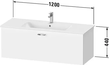 Duravit Waschtischunterschrank wandhängend „XBase“ 120 × 44 × 47,5 cm in Eiche Natur