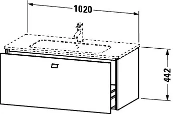 Duravit Waschtischunterschrank wandhängend „Brioso“ 102 × 44,2 × 47,9 cm in Weiß Hochglanz