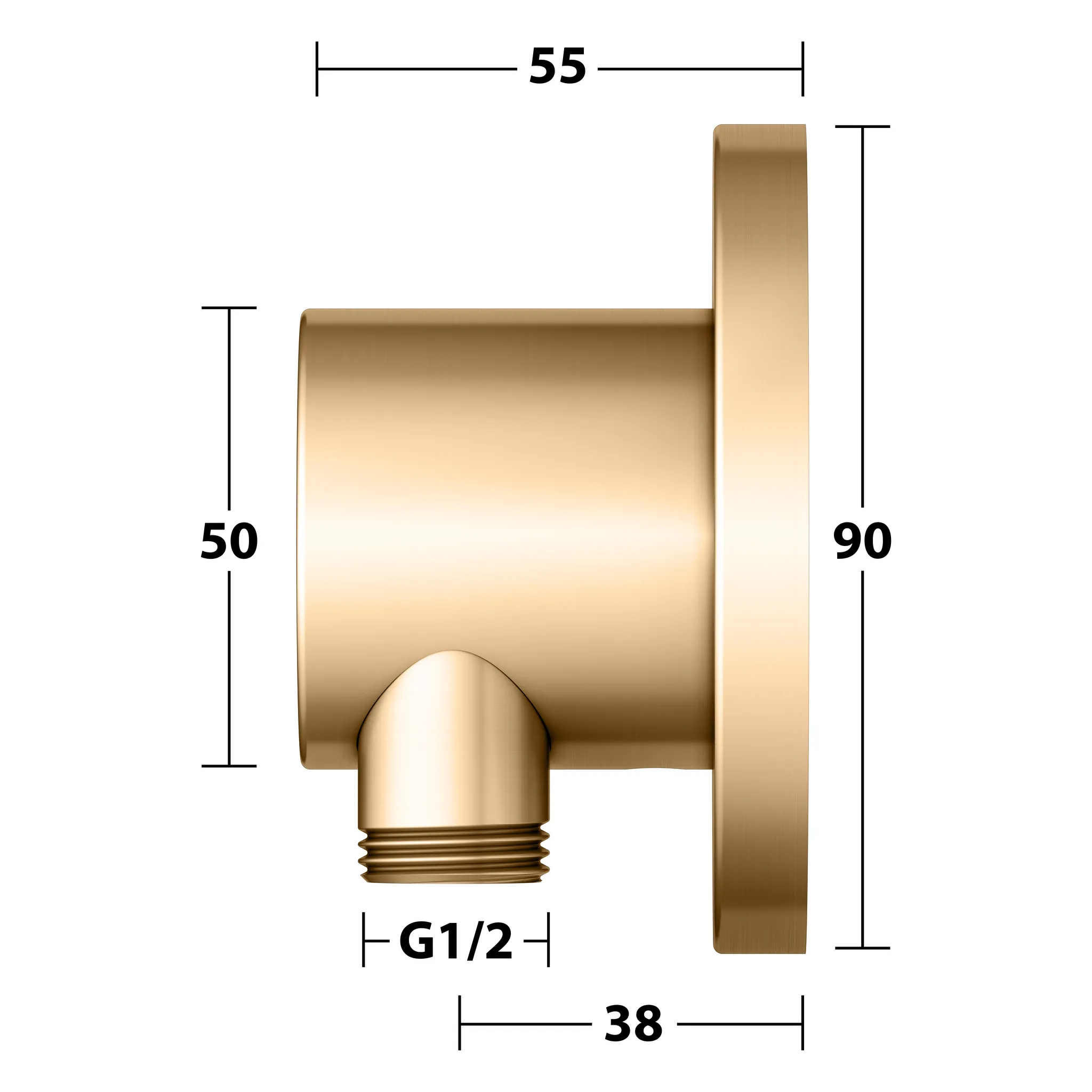 IXMO Schlauchanschluß DN15 rund Messing gebürstet IXMO Schlauchanschluß DN15 rund Messing gebürstet