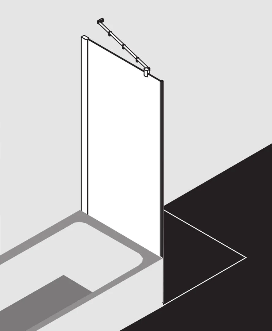 Kermi verkürzte Seitenwand neben Badewanne für Ecke „PASA XP“ Glas Klar, Profile Silber Hochglanz, BV: 720 - 750 mm WE: 730 - 760 mm H: 1600 mm Kermi verkürzte Seitenwand neben Badewanne für Ecke „PASA XP“ Glas Klar, Profile Silber Hochglanz, BV: 720 - 750 mm WE: 730 - 760 mm H: 1600 mm