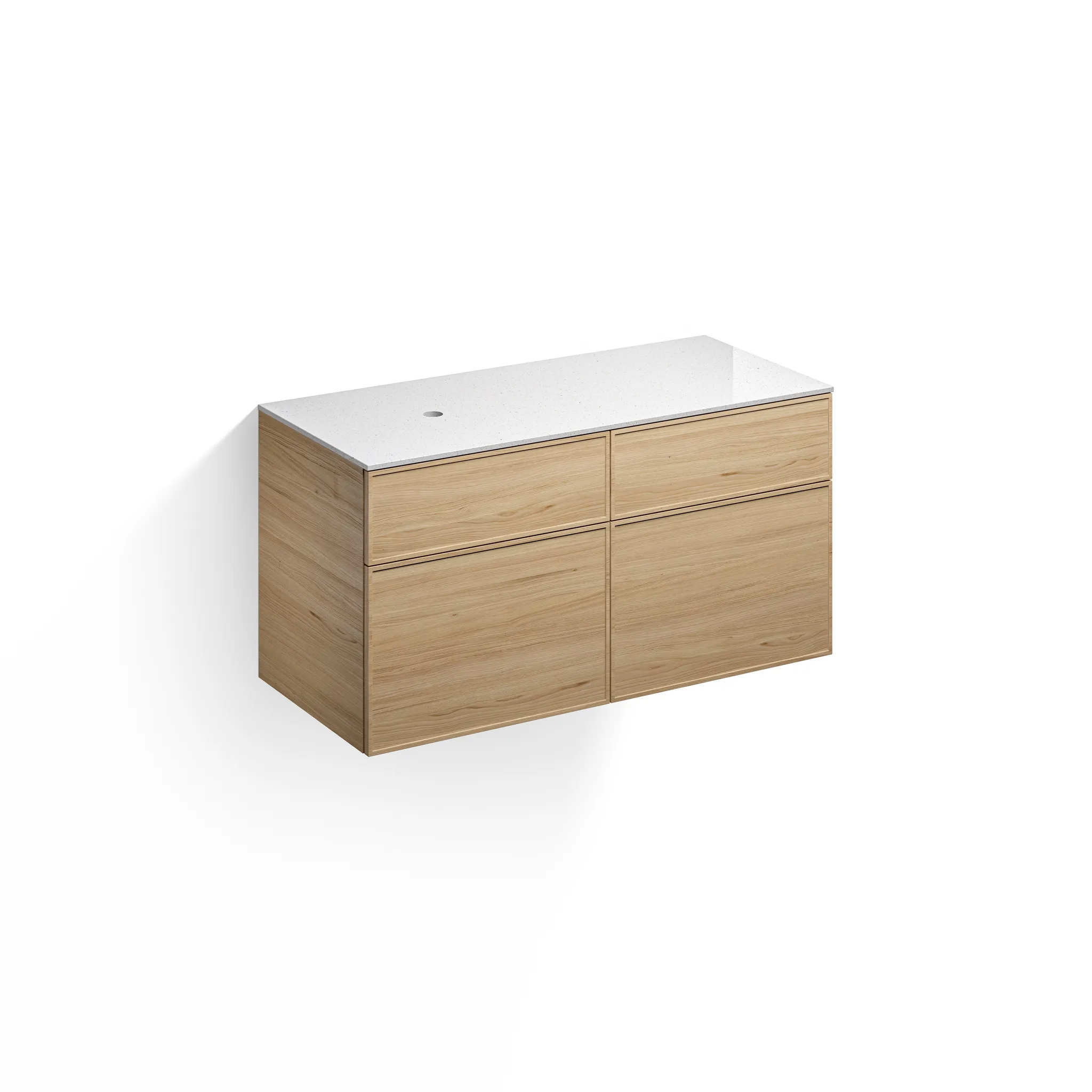 Alape Waschtischunterschrank „Arkta“ 1203 × 612 mm Eiche, ohne Hahnlochbohrung, links