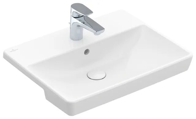 Villeroy & Boch Vorbauwaschbecken „Avento“ 550 × 440 × 145 mm, mit Hahnlochbohrung, Hahnlochposition mittig in Weiß Alpin Villeroy & Boch Vorbauwaschbecken „Avento“ 550 × 440 × 145 mm, mit Hahnlochbohrung, Hahnlochposition mittig in Weiß Alpin