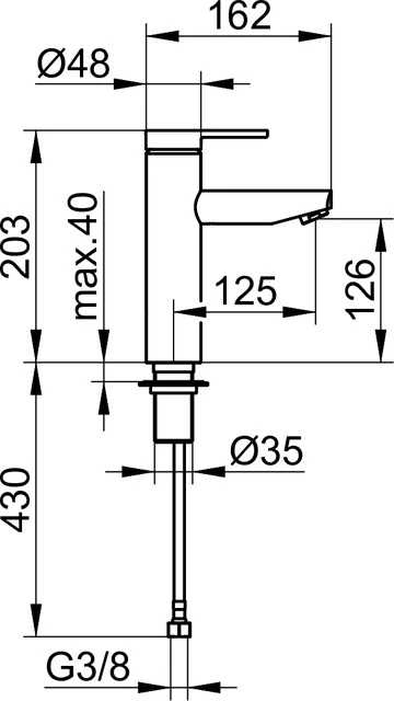 Plan blue 53902070102 Einhebel-Waschtischmischer 130 ohne Zugstangen-Ablaufgarnitur Edelstahl