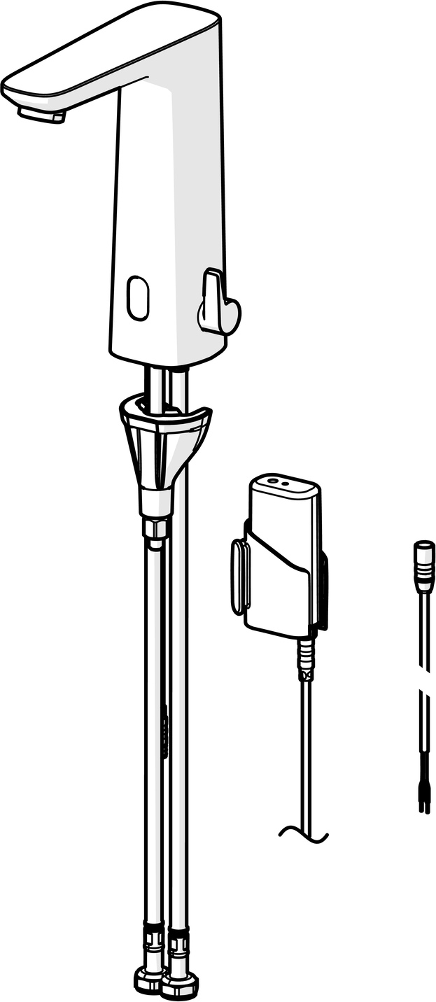 Hansa Waschtischarmatur, elektronisch „Electra“ Ausladung 118 mm in Chrom Hansa Waschtischarmatur, elektronisch „Electra“ Ausladung 118 mm in Chrom