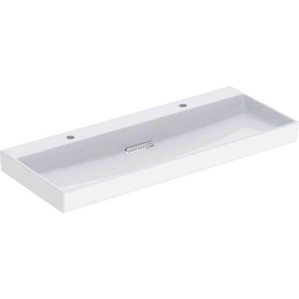 Wandwaschtisch „One“ mit horizontalem Ablauf, rechteckig, Hahnlochposition links und rechts 120 × 48 cm mit KeraTect® Wandwaschtisch „One“ mit horizontalem Ablauf, rechteckig, Hahnlochposition links und rechts 120 × 48 cm mit KeraTect®