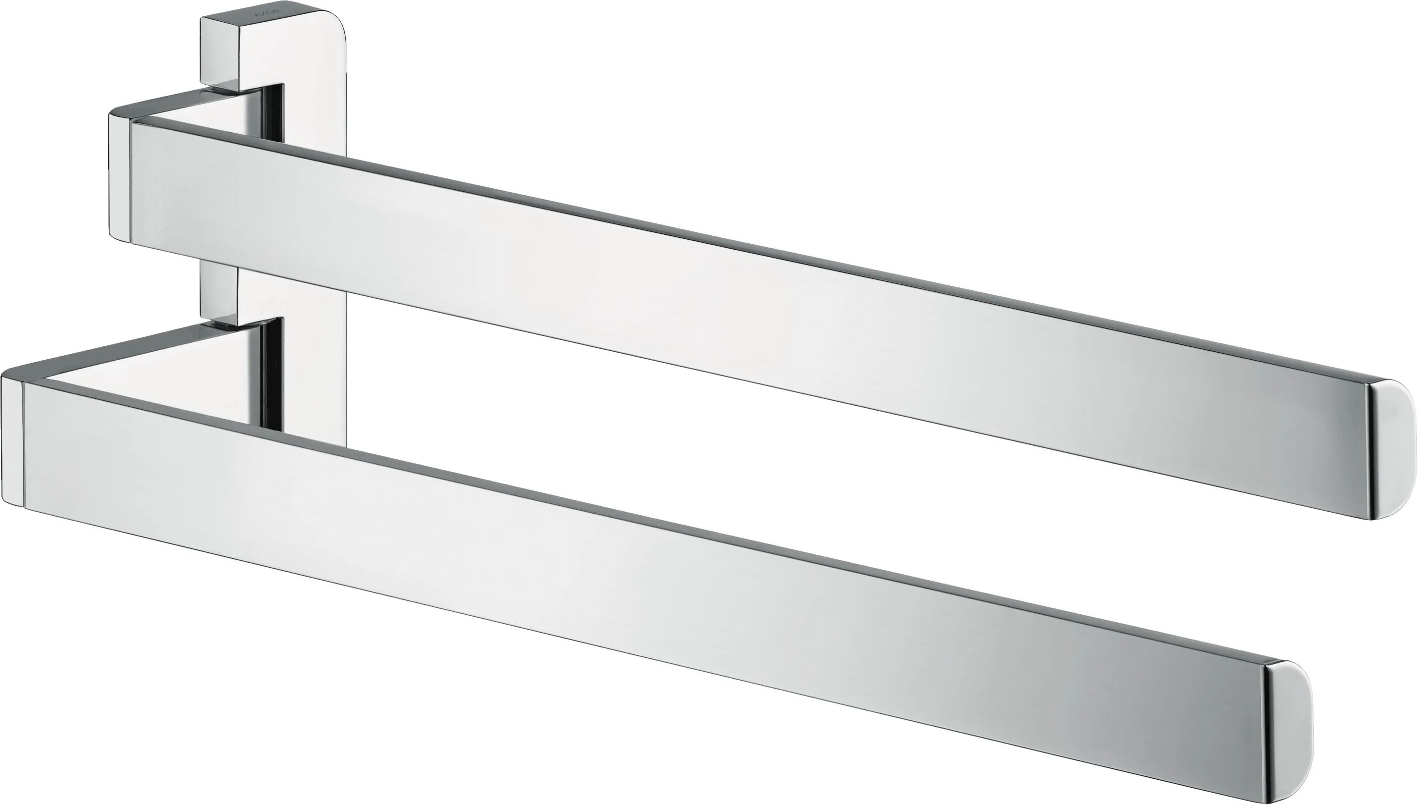 Hansgrohe AXOR Universal Softsquare Handtuchhalter zweiarmig, Chrom, 409 mm Länge, schwenkbar, verdeckte Befestigung