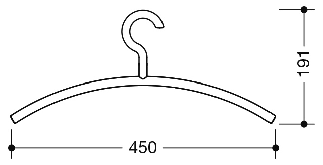 HEWI Kleiderbügel 570.99.002 99 45 cm (5 Stück)