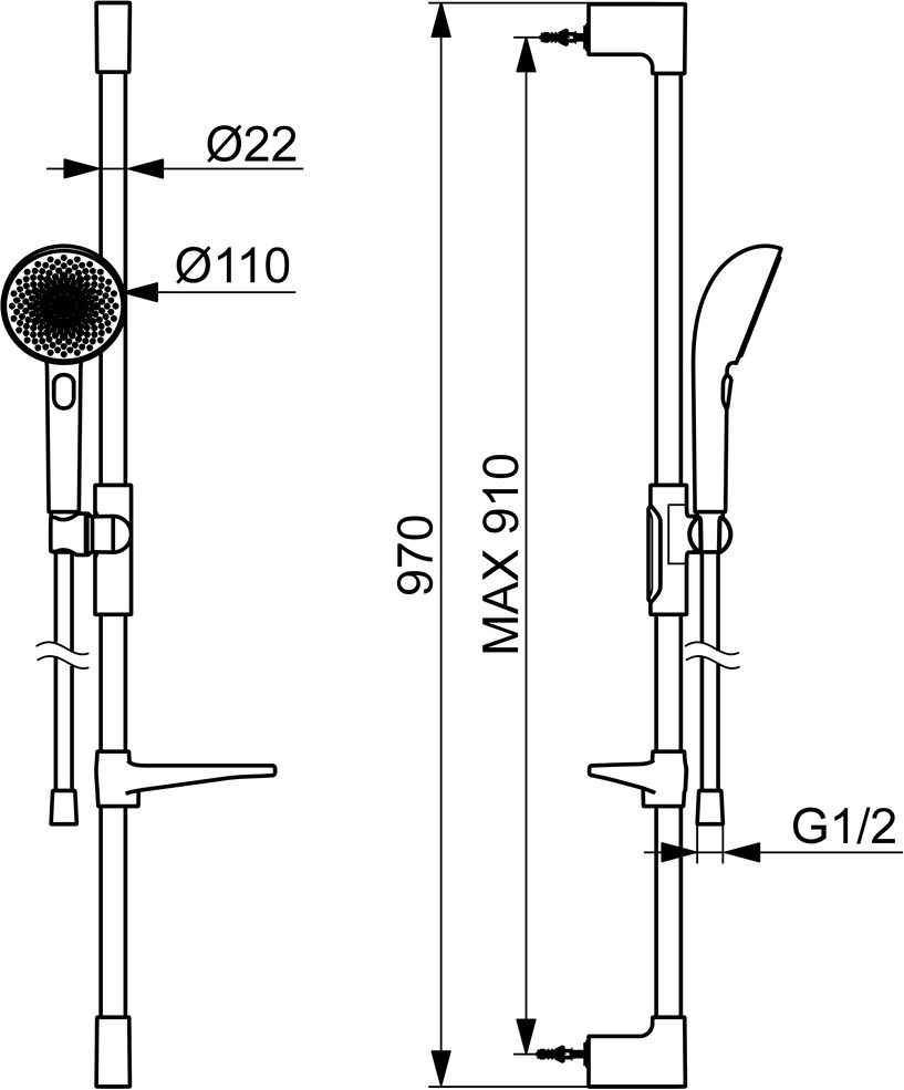 Wandstangengarnitur AURELIA 4715 3-strahlig Chrom