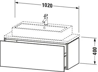 Duravit Waschtischunterschrank wandhängend „L-Cube“ 102 × 40 × 47,7 cm Basalt Matt
