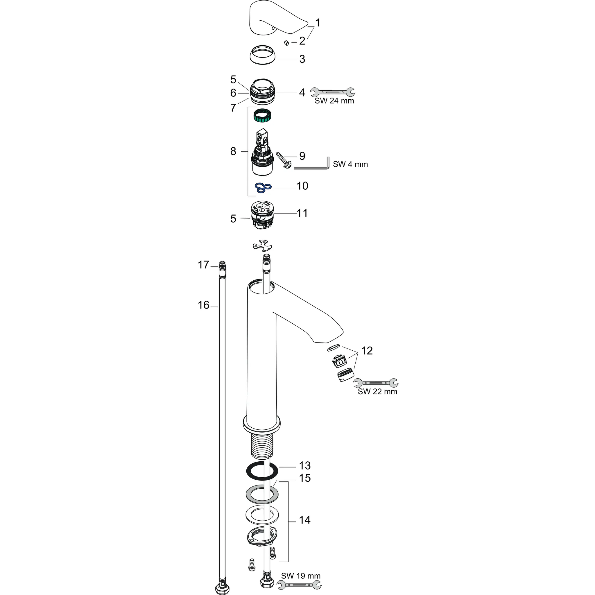 Waschtischmischer 200 Metris Highriser ohne Ablaufgarnitur chrom Waschtischmischer 200 Metris Highriser ohne Ablaufgarnitur chrom