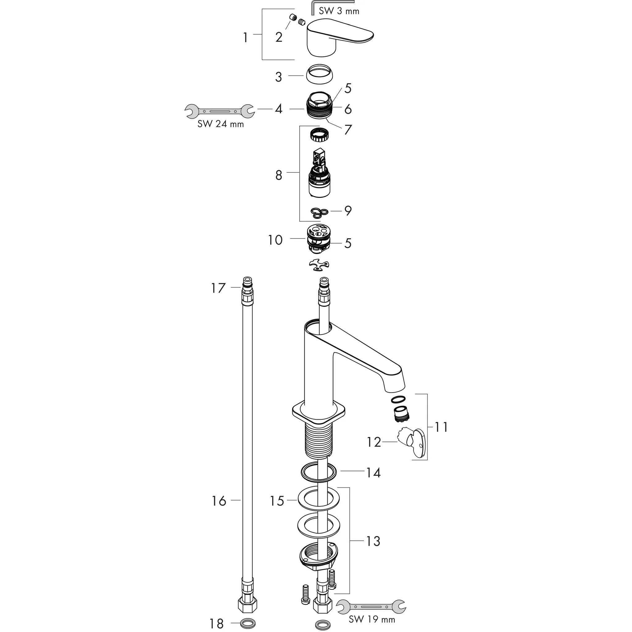 Hansgrohe AXOR Citterio M Einhebel-Waschtischmischer 100 mit Ablaufgarnitur, Chrom Hansgrohe AXOR Citterio M Einhebel-Waschtischmischer 100 mit Ablaufgarnitur, Chrom