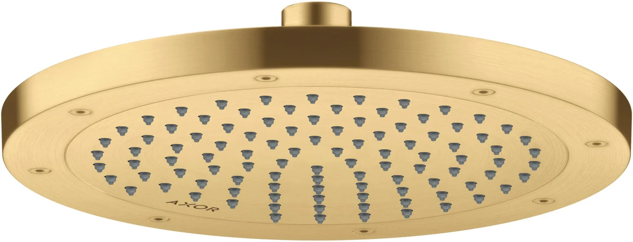 Hansgrohe AXOR ShowerSolutions Kopfbrause 245 1jet EcoSmart Brushed Gold Optic, 245 mm Durchmesser, verstellbarer Winkel, abnehmbar zur Reinigung, für Decken- oder Wandmontage, G 1/2 Anschlussgewinde