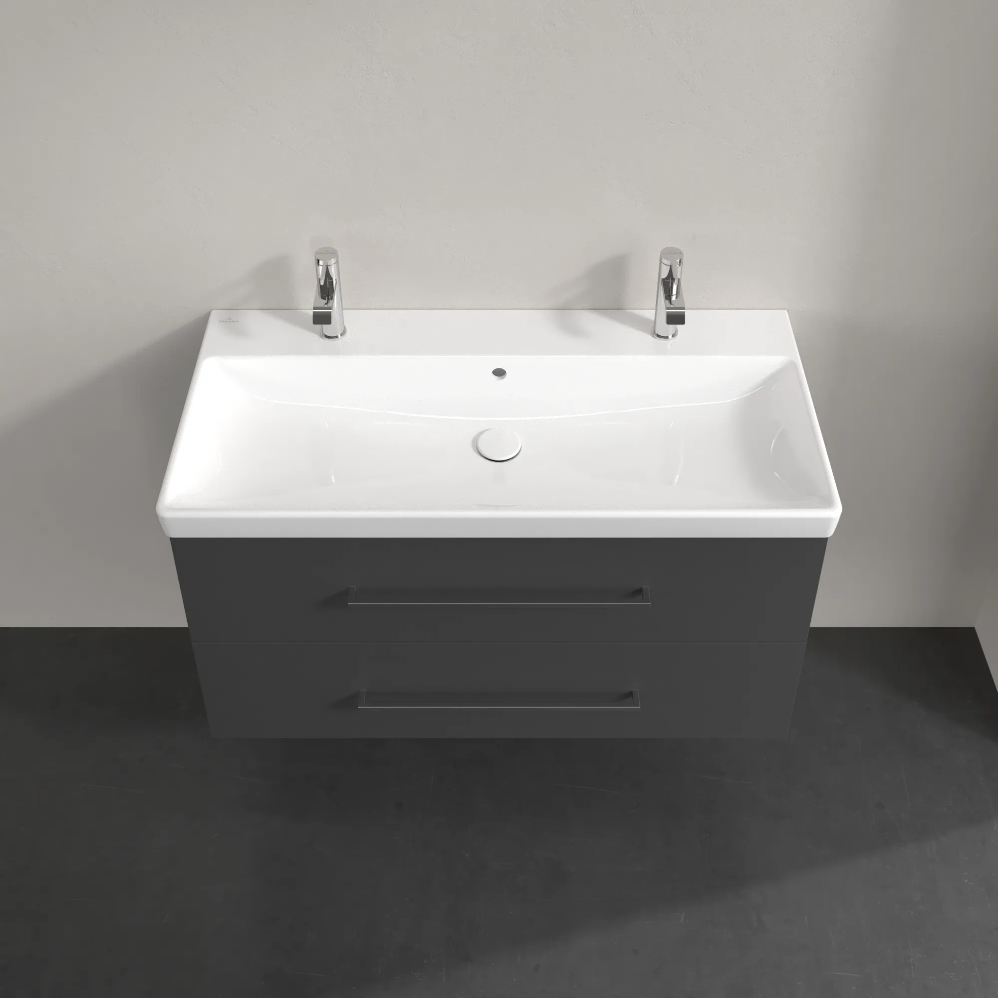 Villeroy & Boch Waschtischunterschrank „Avento“ für Schrankwaschtisch 980 × 514 × 452 mm Graphite, Soft Closing