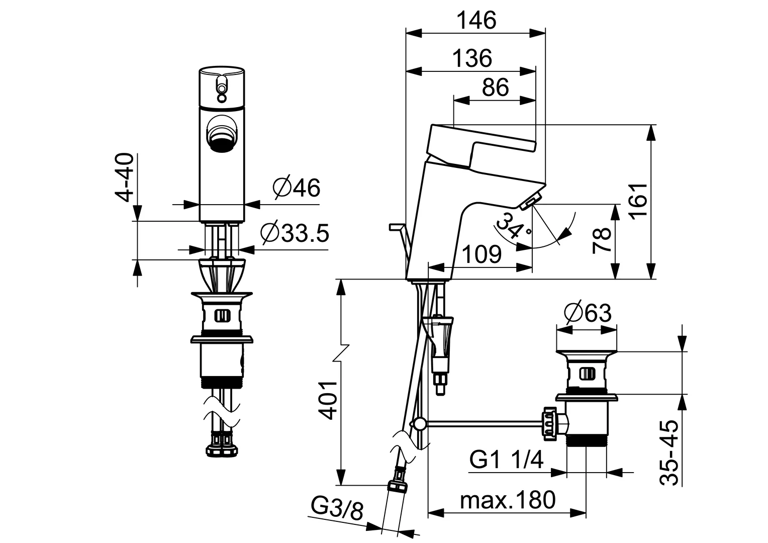 HansaVANTIS Waschtischarmatur EHM WT-Batt. HansaVANTIS Kaltstart Zugst.Ablgarn. Ausld. 109 mm chr Pinheb. HansaVANTIS Waschtischarmatur EHM WT-Batt. HansaVANTIS Kaltstart Zugst.Ablgarn. Ausld. 109 mm chr Pinheb.