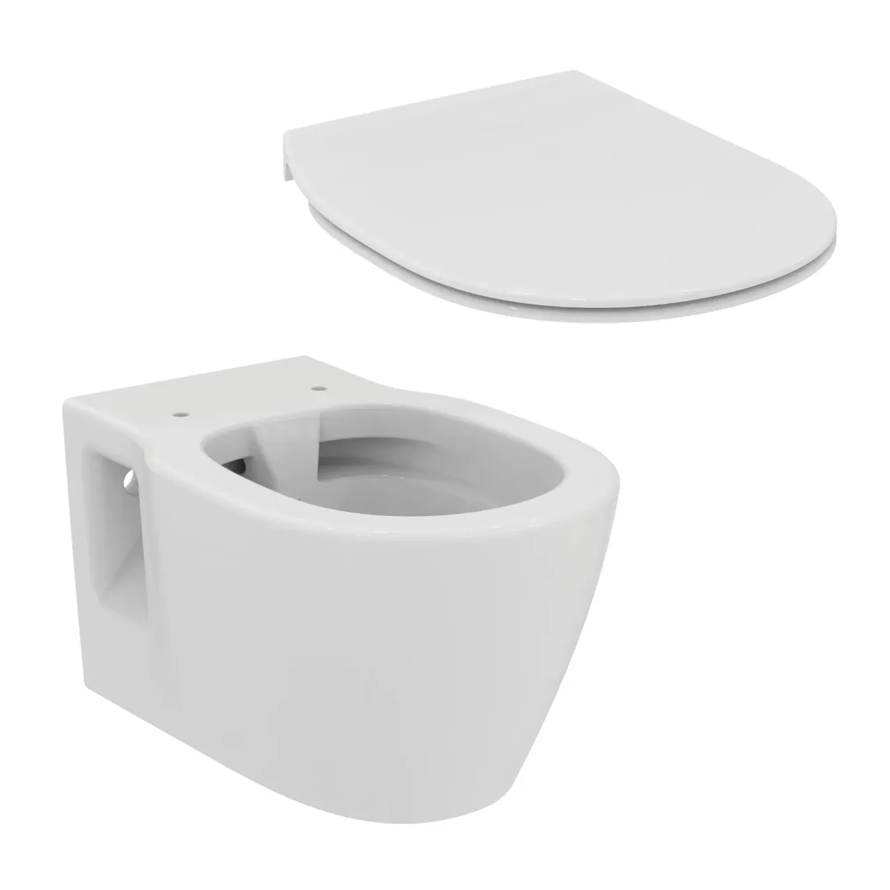Set WC mit WC-Sitz Softclose spülrandlos „Connect“ 360 × 340 × 540 mm