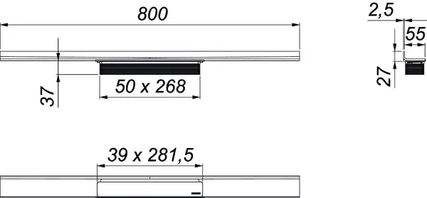 Duschrinne CeraWall Select Edelstahl matt, 800 mm Duschrinne CeraWall Select Edelstahl matt, 800 mm