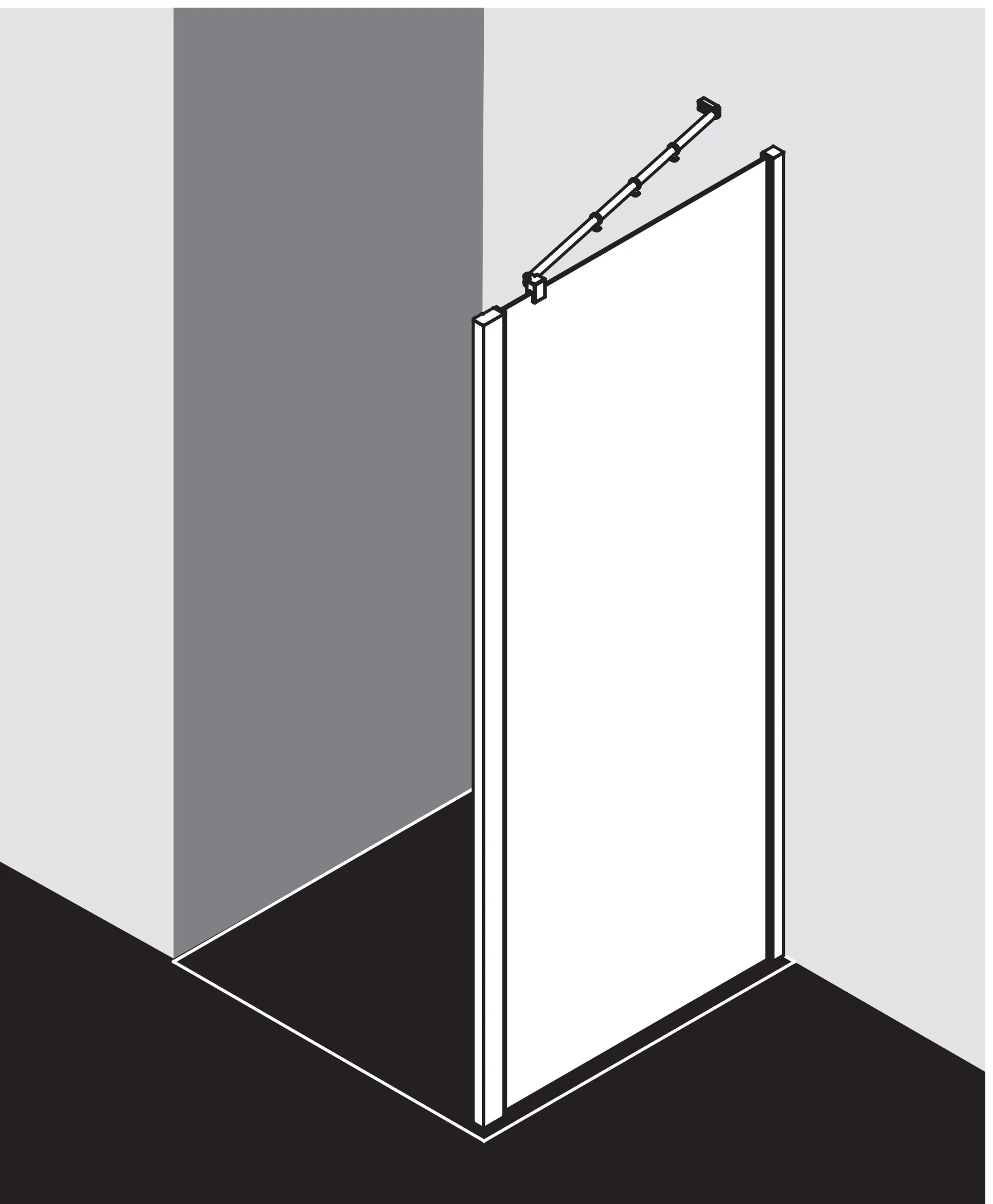Kermi Seitenwand für Ecke „RAYA“ Glas Klar Dekor Stripe 4, Profile Silber Mattglanz, BV: 1005 - 1025 mm GAK: 990 - 1010 mm WE: 1015 - 1035 mm H: 2000 mm Kermi Seitenwand für Ecke „RAYA“ Glas Klar Dekor Stripe 4, Profile Silber Mattglanz, BV: 1005 - 1025 mm GAK: 990 - 1010 mm WE: 1015 - 1035 mm H: 2000 mm