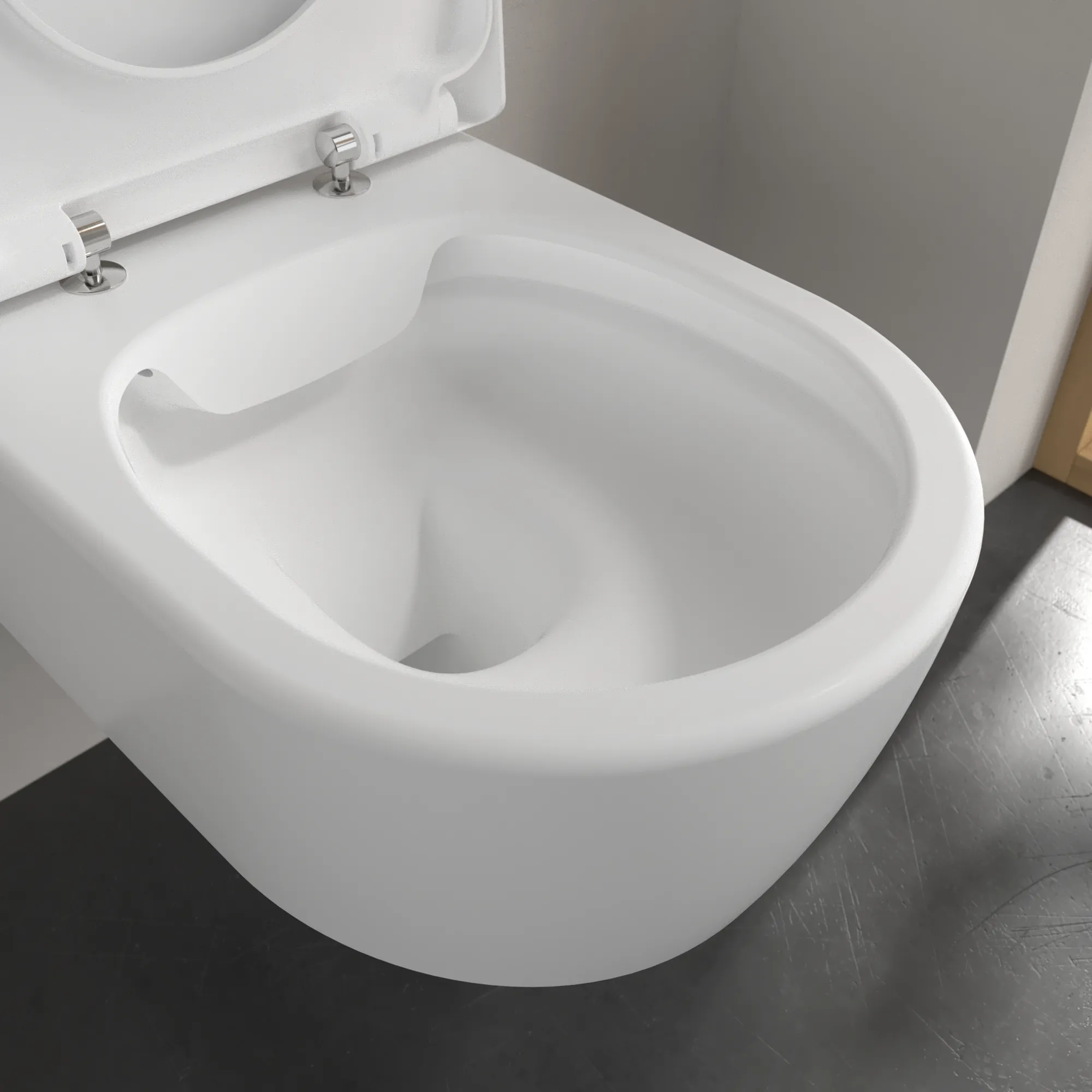 Wand-Tiefspül-WC Combi-Pack DirectFlush „Avento“ 37 × 31,5 cm in Stone White, ohne Spülrand Wand-Tiefspül-WC Combi-Pack DirectFlush „Avento“ 37 × 31,5 cm in Stone White, ohne Spülrand