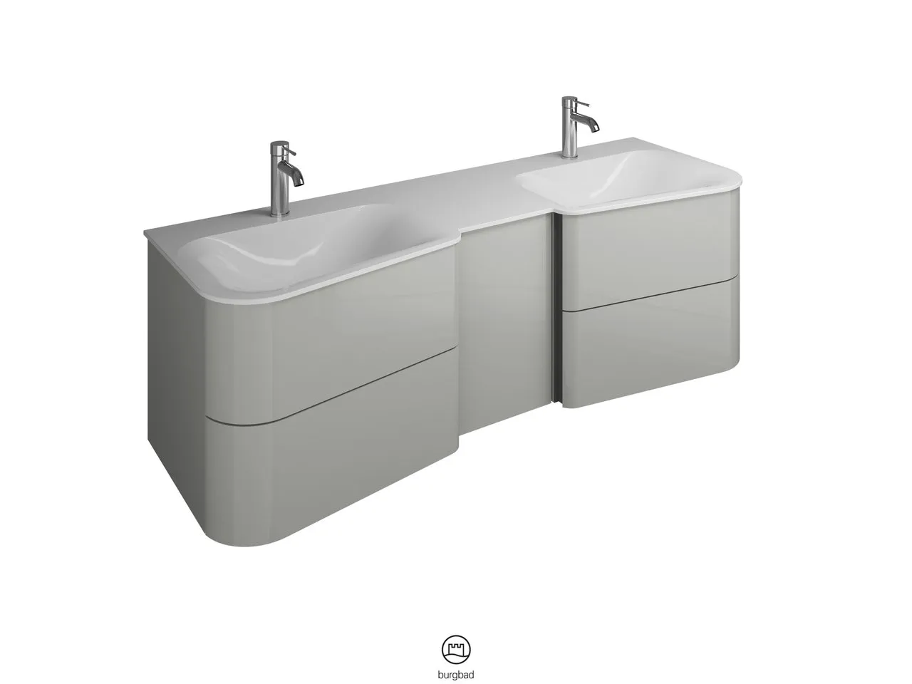 burgbad Badmöbelset „Badu“ Griffleiste, Weiß, in Weiß Matt burgbad Badmöbelset „Badu“ Griffleiste, Weiß, in Weiß Matt