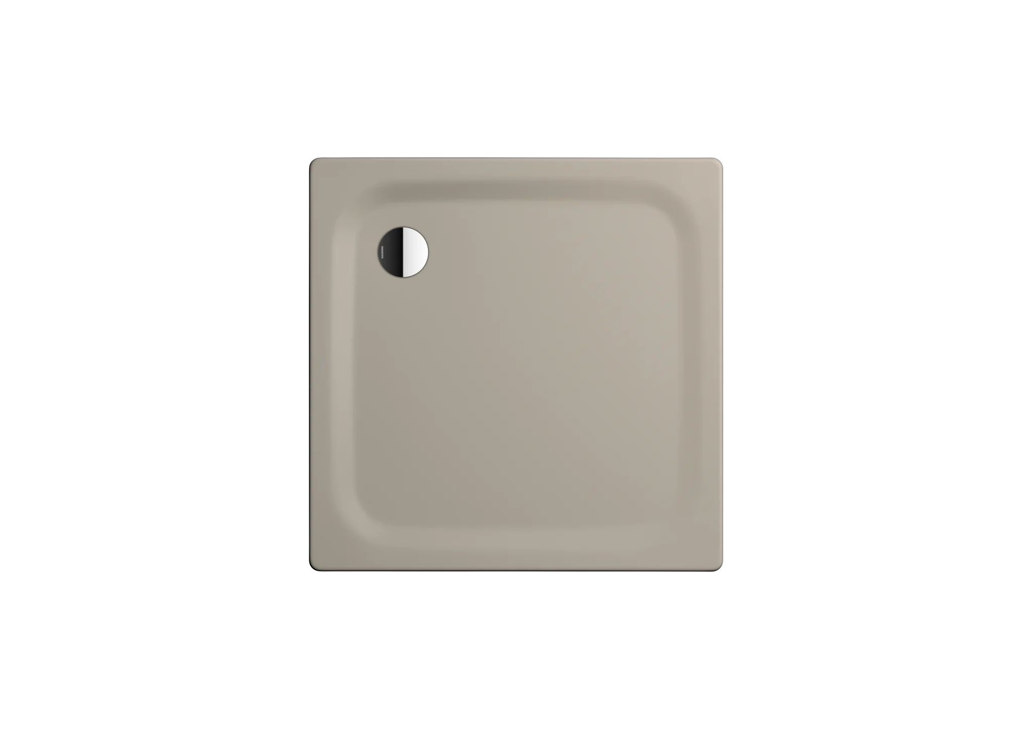 Kaldewei SUPERPLAN CLASSIC Duschfläche 1000x1000 mm, warm grey 30, Invisible Grip, extraflach, Eckablauf
