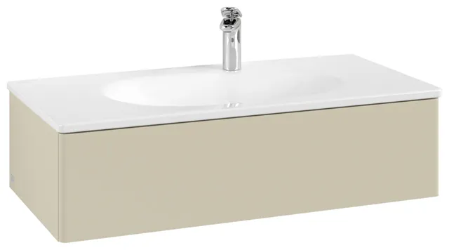 Villeroy & Boch Waschtischunterschrank für Schrankwaschtisch „Antao“ 988 × 256 × 493 mm Silk Grey Matt Lacquer, ohne Hahnlochbohrung, für Becken mittig, ohne Beleuchtung Villeroy & Boch Waschtischunterschrank für Schrankwaschtisch „Antao“ 988 × 256 × 493 mm Silk Grey Matt Lacquer, ohne Hahnlochbohrung, für Becken mittig, ohne Beleuchtung