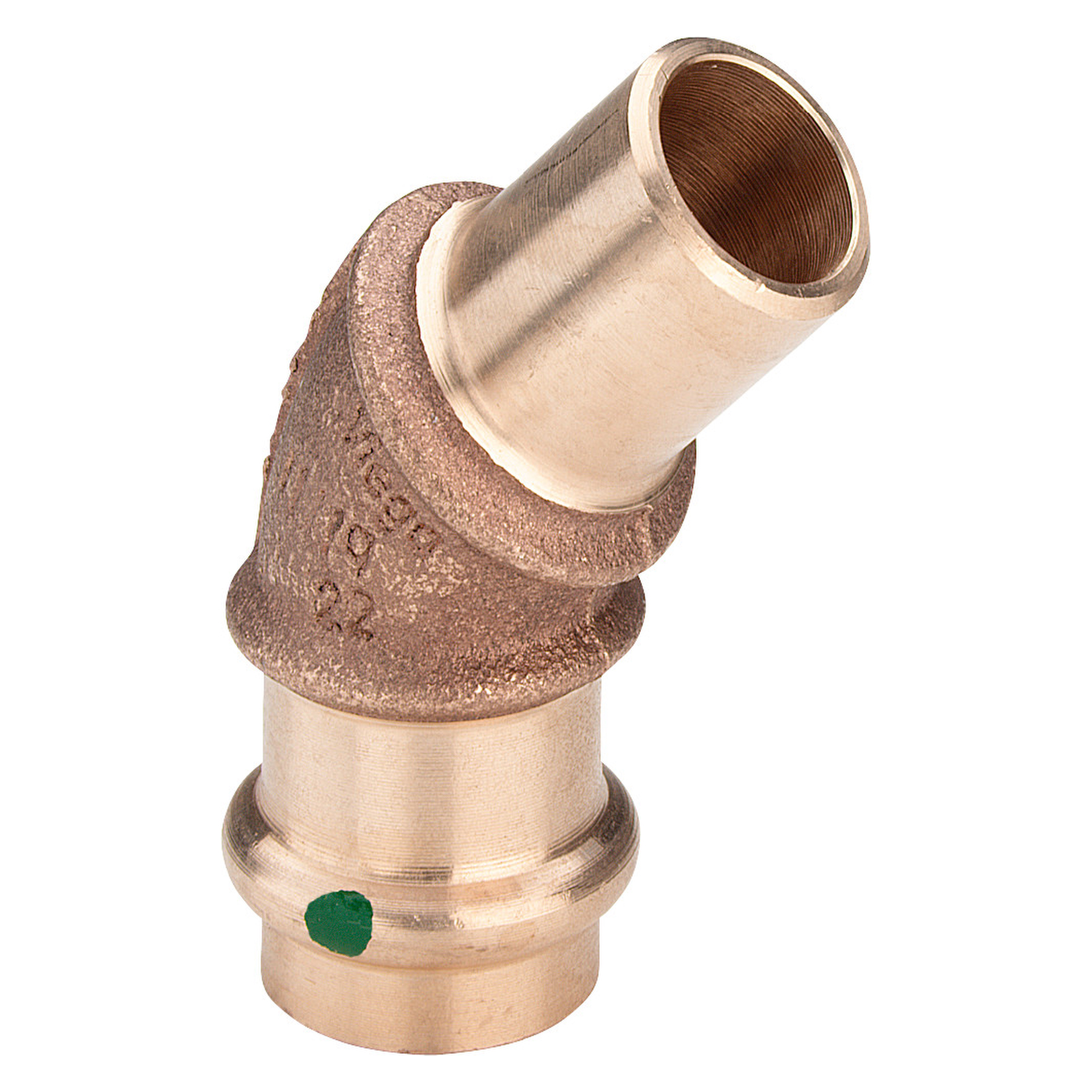 „Sanpress“ 45°-Bogen mit 1 Muffe 54 mm „Sanpress“ 45°-Bogen mit 1 Muffe 54 mm