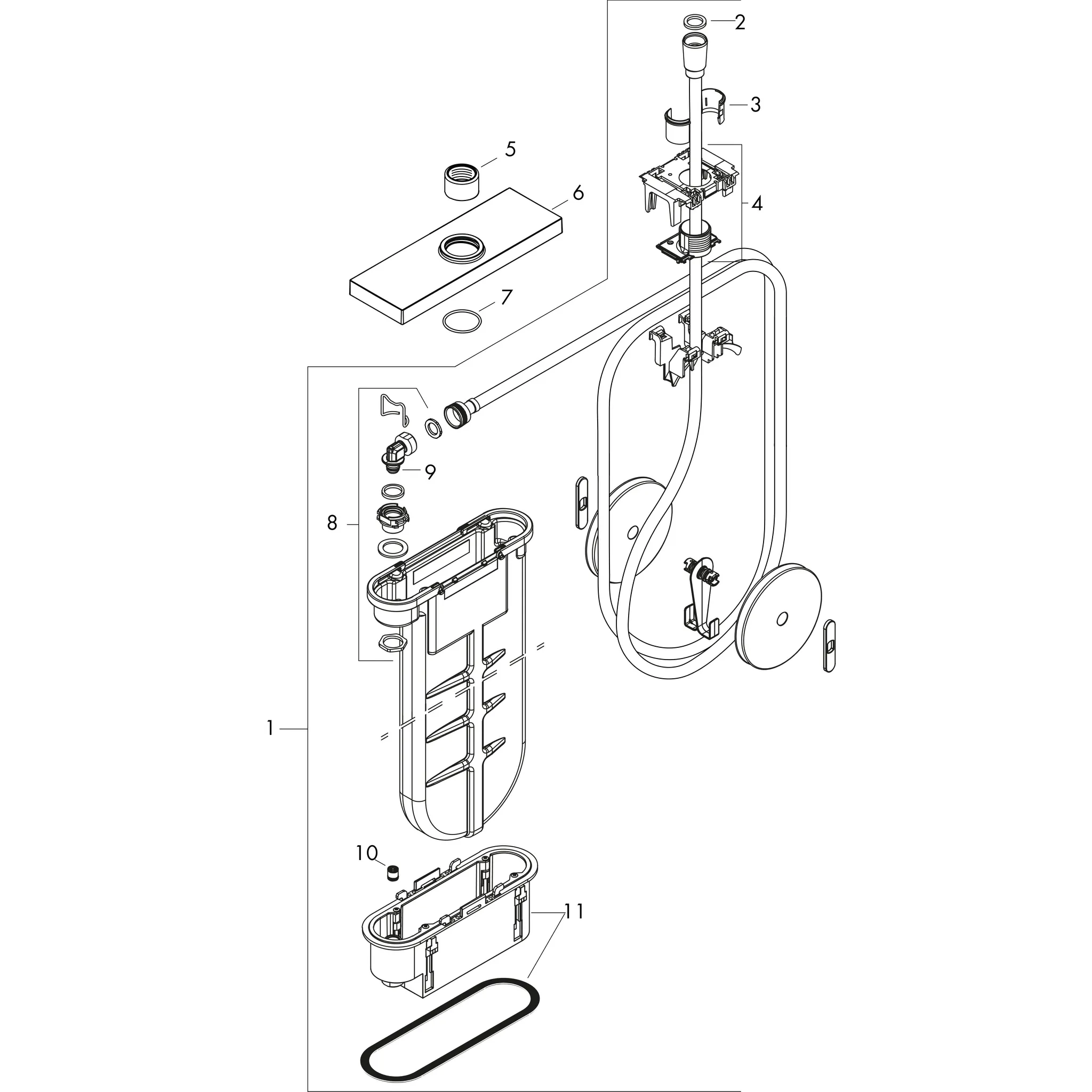 Hansgrohe sBox square Axor BB Wannenrandset, Brushed Brass, DN15, leise Schlauchführung, max. Ausziehänge Handbrause 1,45 m