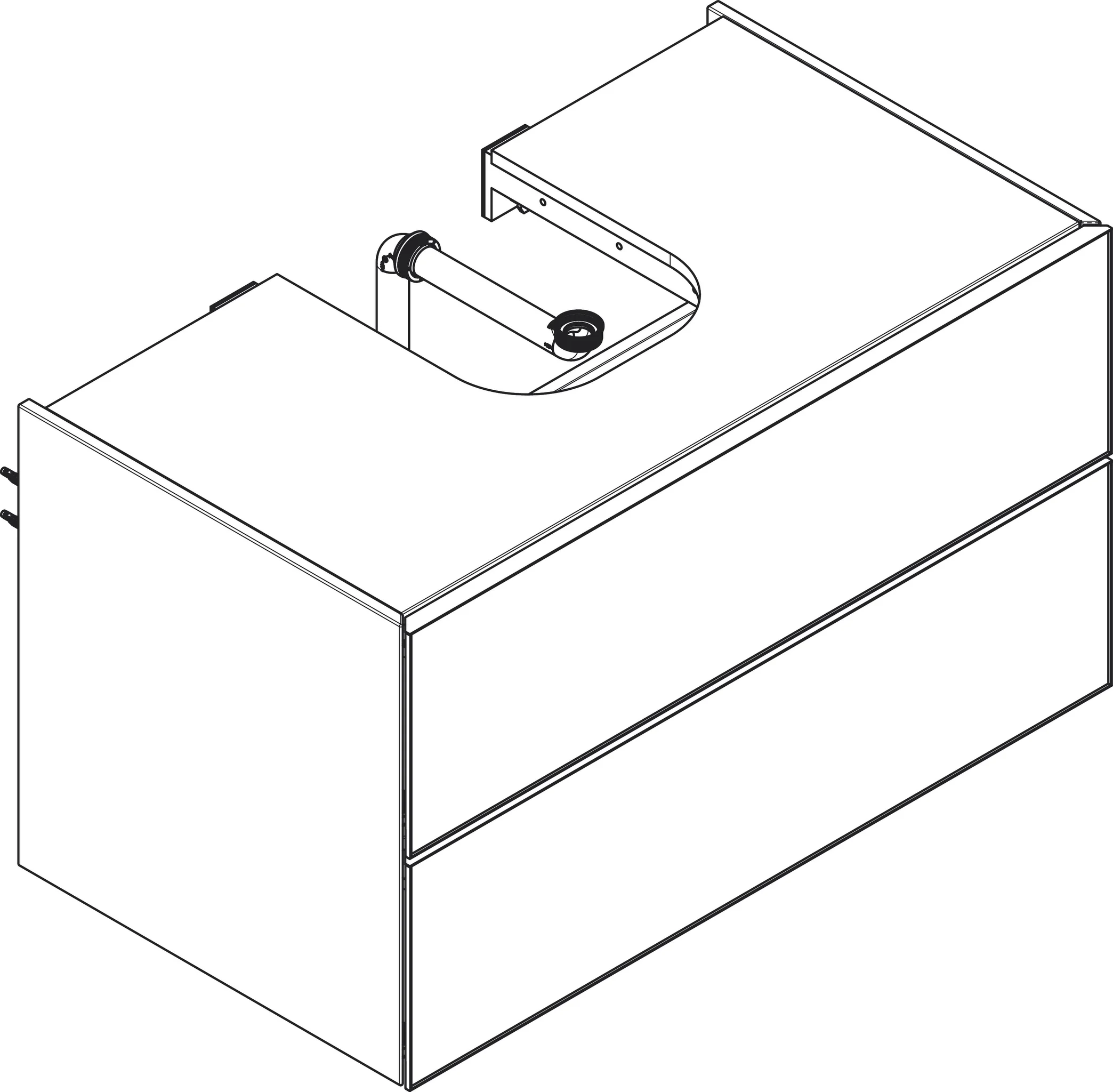 Hansgrohe Xevolos E Waschtischunterschrank Sandbeige Matt 980x550 mm mit 2 Schubkästen, grifflos, PushOpen, SoftClose
