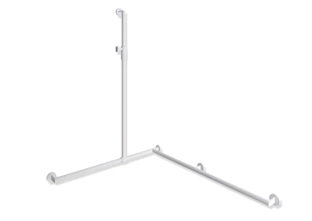 HEWI Haltegriff Ausführung rechts „System 900“ in Weiß tiefmatt / Hellgrau matt, Befestigung verdeckt HEWI Haltegriff Ausführung rechts „System 900“ in Weiß tiefmatt / Hellgrau matt, Befestigung verdeckt