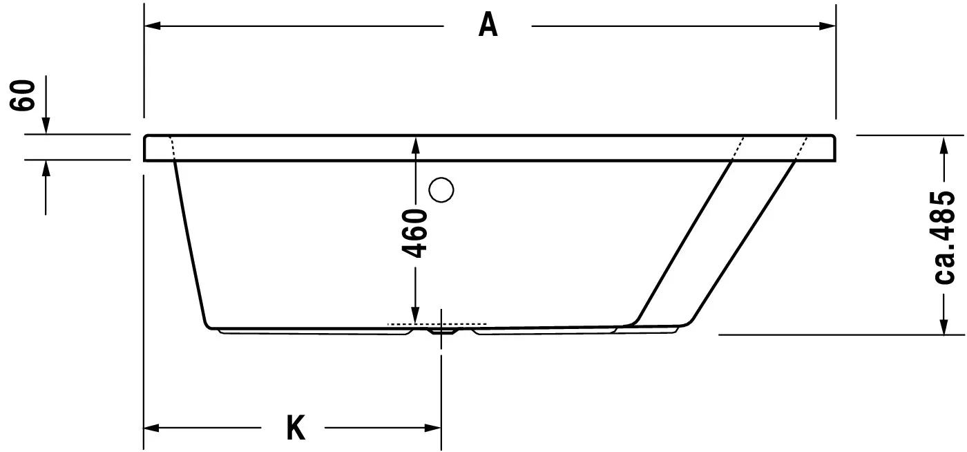 Duravit Badewanne „Paiova“ sonderform 170 × 130 cm, rechts