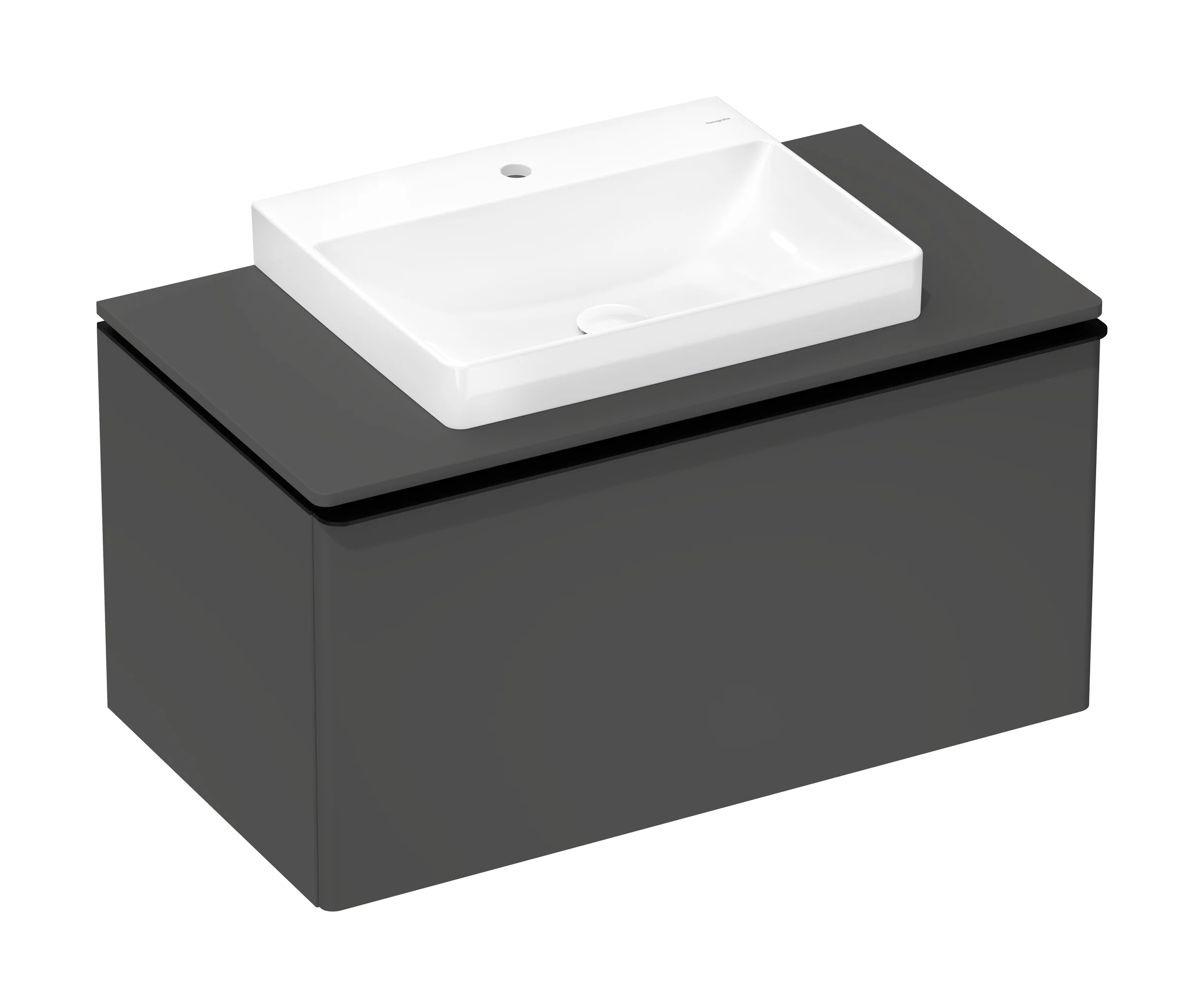 Hansgrohe Xelu Q Aufsatzwaschtisch, weiß, 600x480 mm, geschliffen, SmartClean, glänzend, ohne Überlauf