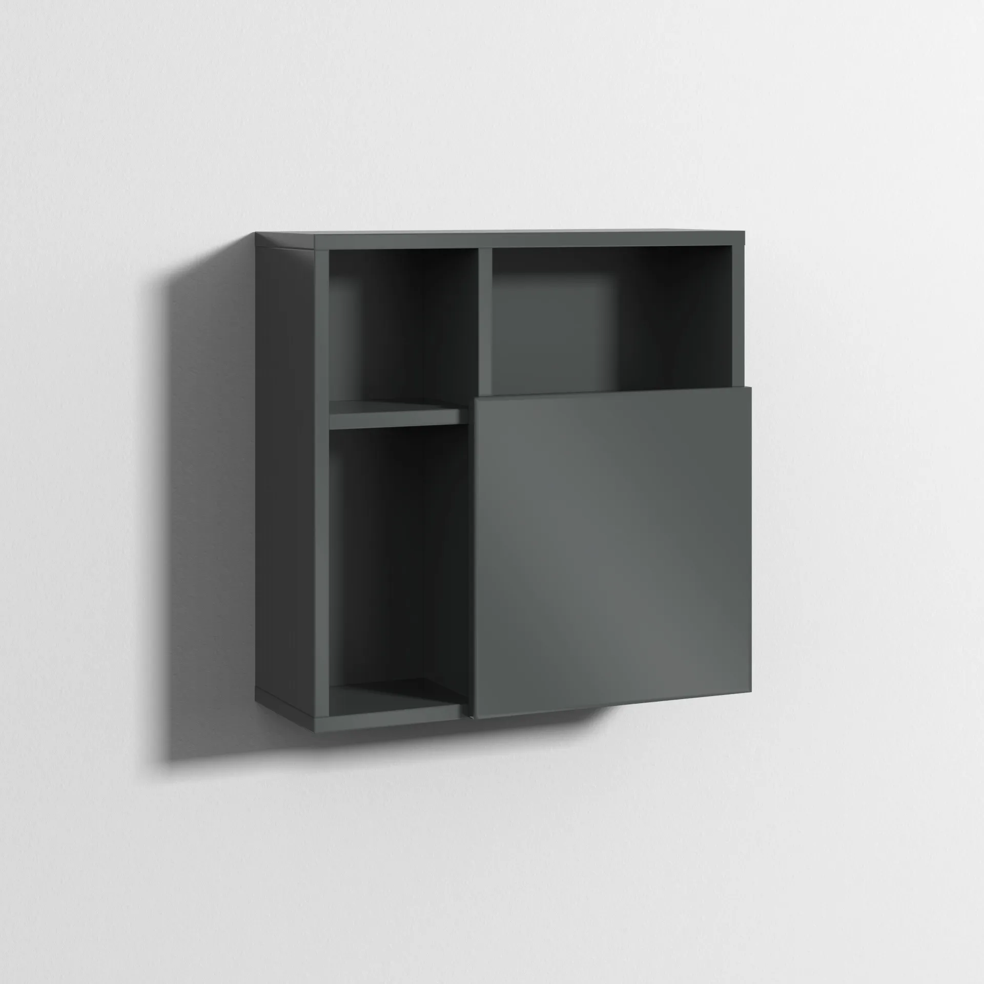 Sanipa Würfelschrank „3way“ 510 × 510 × 197 mm in Anthrazit (glanz), rechts Sanipa Würfelschrank „3way“ 510 × 510 × 197 mm in Anthrazit (glanz), rechts