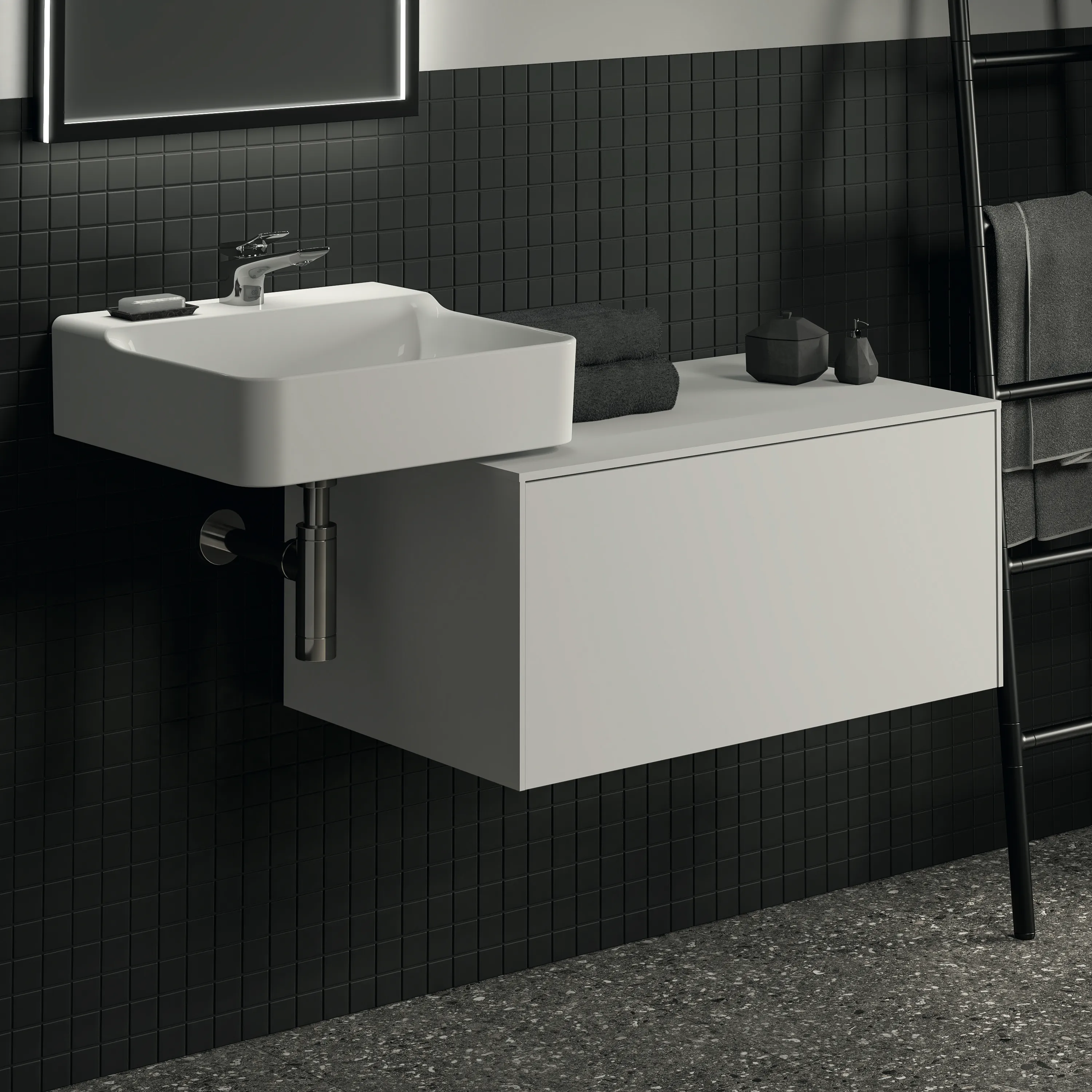 Ideal Standard Waschtischunterschrank „Conca“ 80,2 × 37 × 50,5 cm Weiß matt lackiert