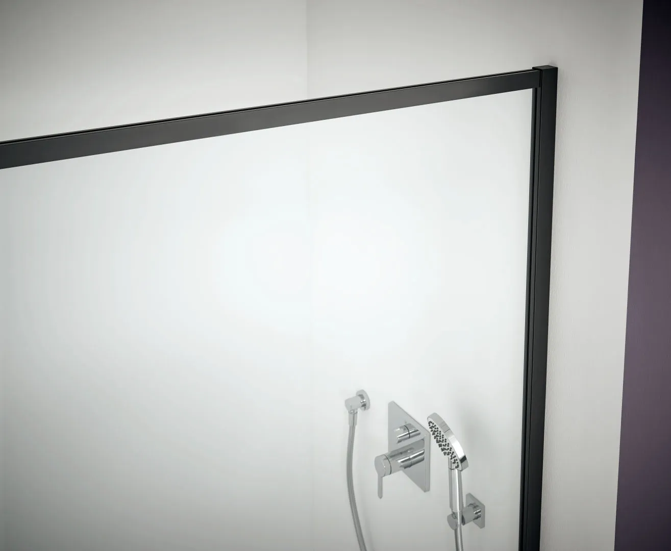 Kermi Duschdesign Walk-In-Duschkabine „WALK-IN XD“ Glas Klar, Profile Schwarz Soft (RAL 9005), BV: 890 - 910 mm WE: 890 - 910 mm H: 2000 mm Kermi Duschdesign Walk-In-Duschkabine „WALK-IN XD“ Glas Klar, Profile Schwarz Soft (RAL 9005), BV: 890 - 910 mm WE: 890 - 910 mm H: 2000 mm
